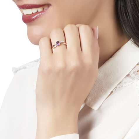 Bague Rania Or Rose Amethyste Et Diamant - Bagues Femme | Marc Orian