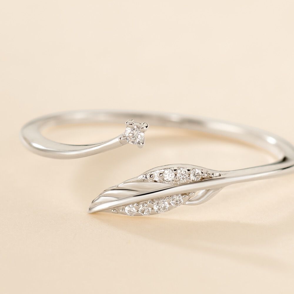 Bague Feath Argent Blanc Oxyde De Zirconium -  Femme | Marc Orian