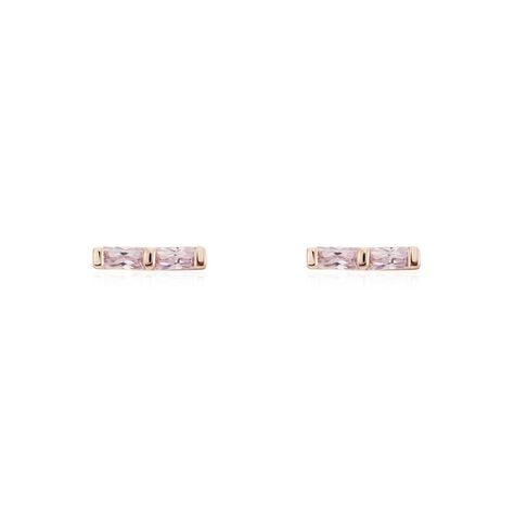 Boucles D'oreilles Puces Andrew Argent Rose Oxyde De Zirconium Rose - Puces Femme | Marc Orian