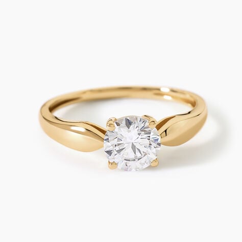 Bague Illyana Argent Dor&eacute; A L'Or 750/1000 Oxyde De Zirconium - Solitaires Femme | Marc Orian