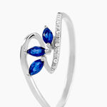 Bague Petale Or Blanc Saphir Et Diamant - Bagues fian&ccedil;ailles Femme | Marc Orian