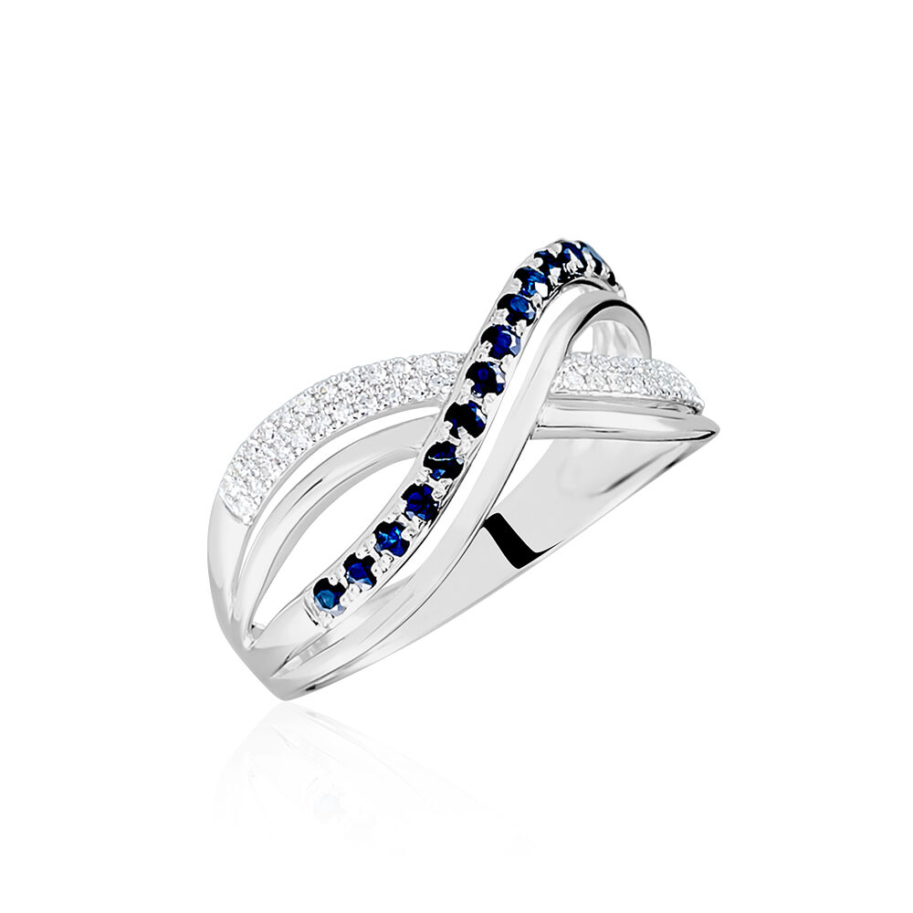 Bague Or Blanc Maudy Saphirs Diamants - Bagues vintage Femme | Marc Orian