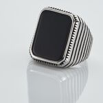 Chevaliere Acier Blanc Romanus Pierre - Bijoux fantaisie Homme | Marc Orian