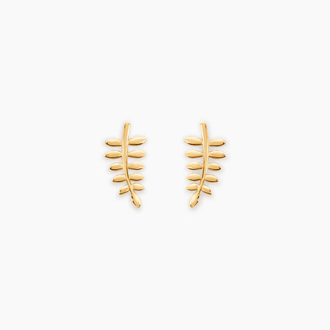 Boucles D'oreilles Puces Bartolomea Feuilles Or Jaune - Puces Femme | Marc Orian