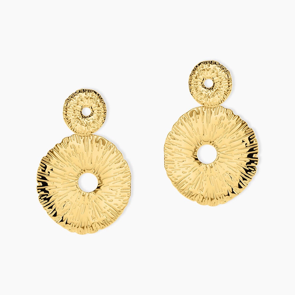 Boucles D'Oreilles Pendantes Savina Acier Jaune - Pendantes Femme | Marc Orian