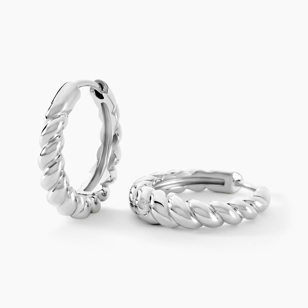 Créoles Ysanne Argent Blanc - Créoles Femme | Marc Orian