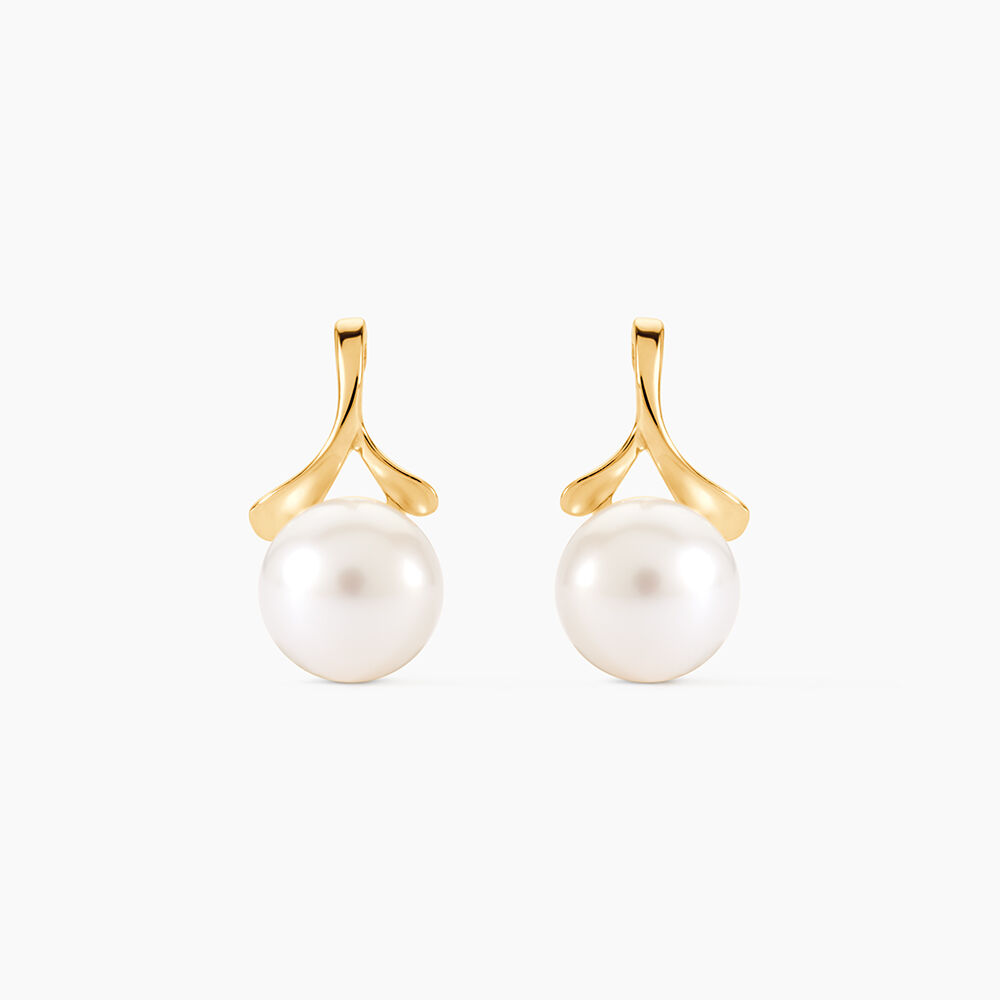 Boucles D'oreilles Pendantes Campanule Or Jaune Perle De Culture - Pendantes Femme | Marc Orian