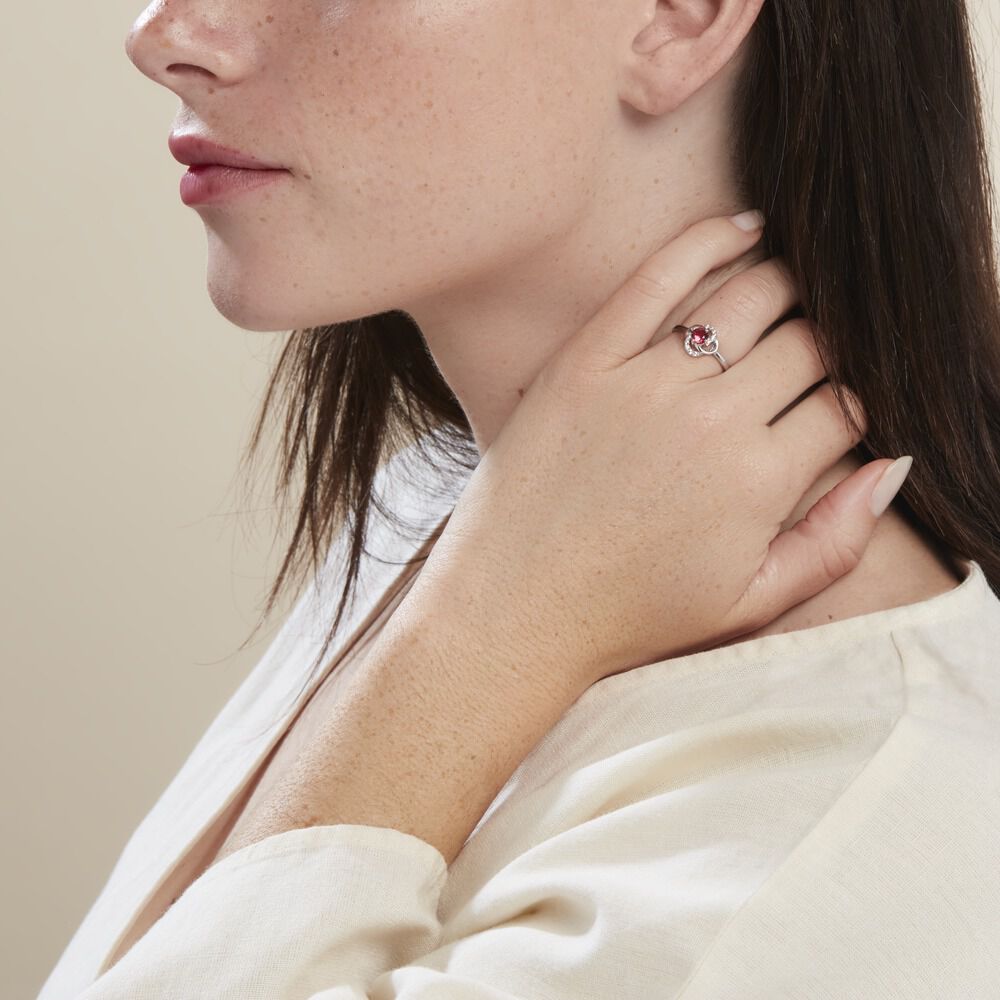 Bague Argent Blanc Clover Verre Oxydes De Zirconium - Bagues de promesse Femme | Marc Orian