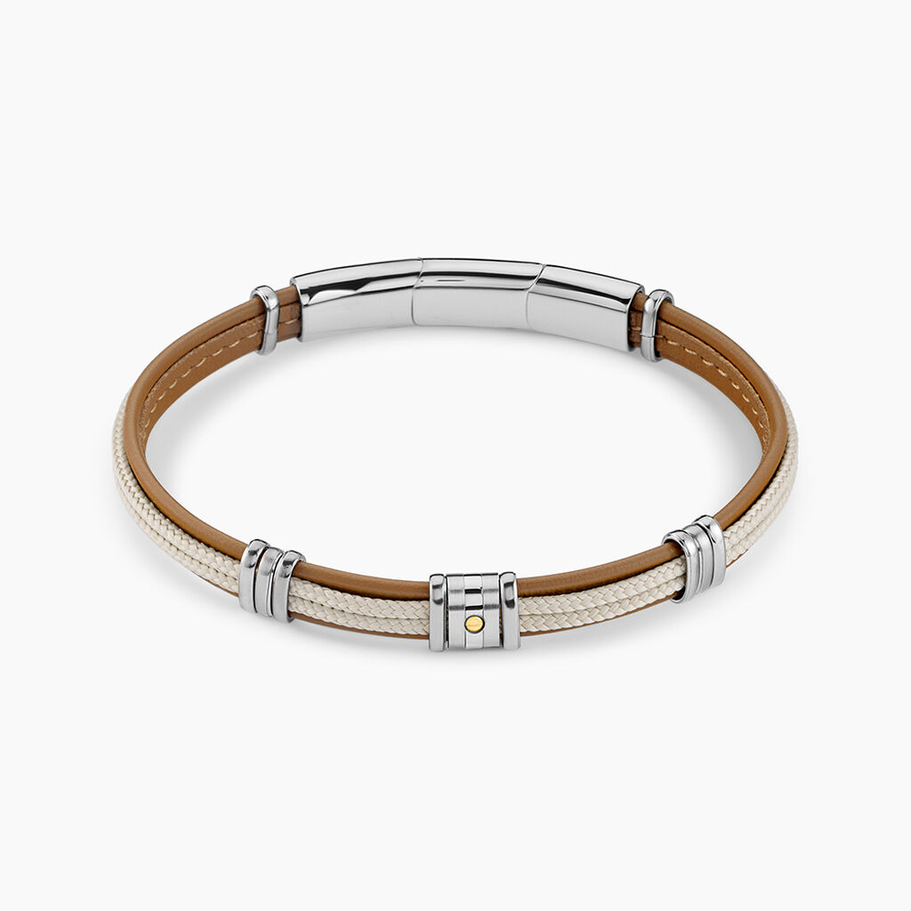 Bracelet Cuir De Vache Marron - Bracelets cuir Homme | Marc Orian