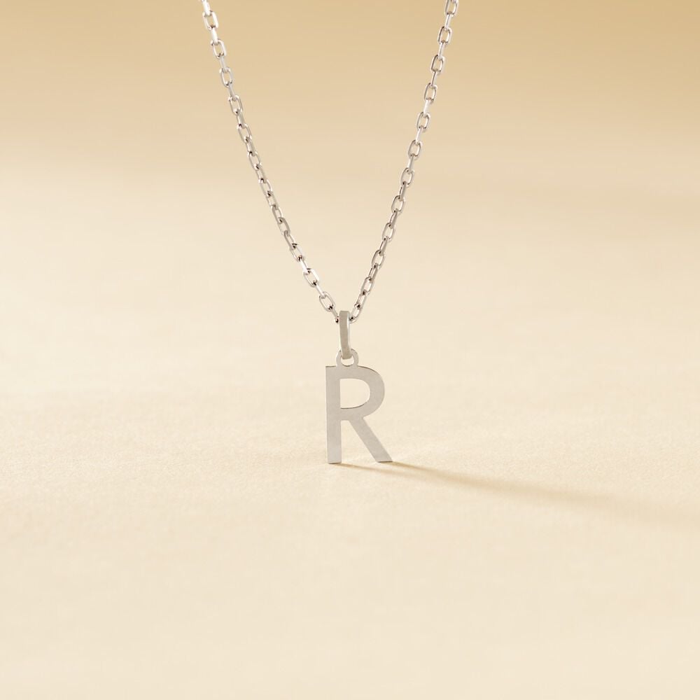 Pendentif Ionia Lettre Or Blanc - Pendentifs Famille | Marc Orian