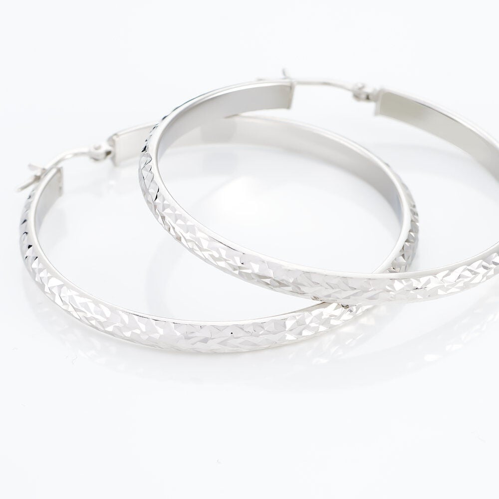 Créoles Argent Blanc Esmee - Créoles Femme | Marc Orian