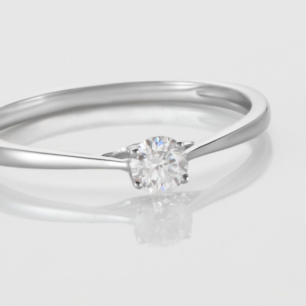 Bague Solitaire Or Blanc Solenia Diamant - Parures de mariage Femme | Marc Orian