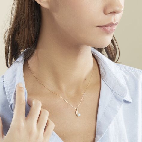 Collier Leta Or Jaune Perle De Culture Et Oxyde De Zirconium - Colliers Femme | Marc Orian
