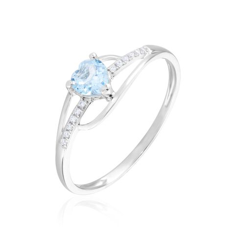 Bague Silucia Or Blanc Topaze Et Oxyde De Zirconium - Bagues pierres fines Femme | Marc Orian