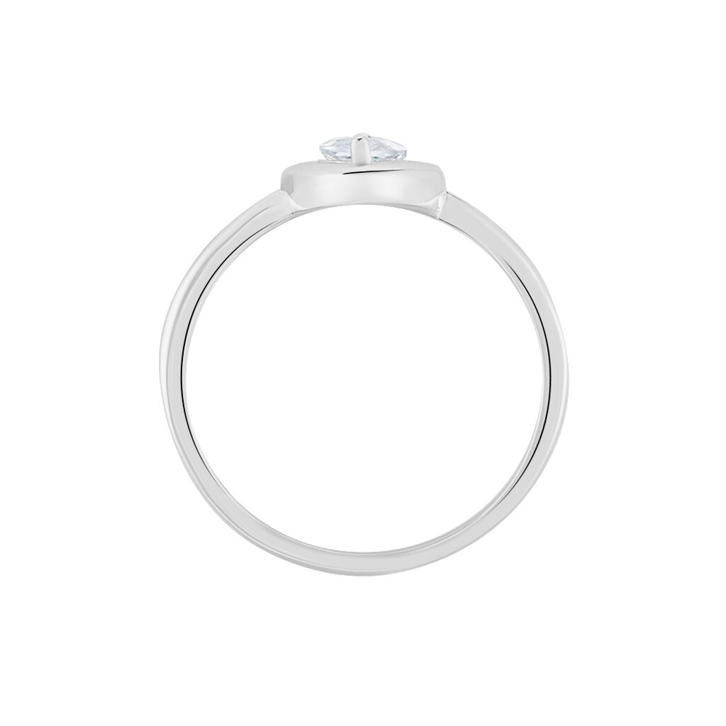 Bague Aron Argent Blanc Oxyde De Zirconium - Bagues Solitaire Femme | Marc Orian