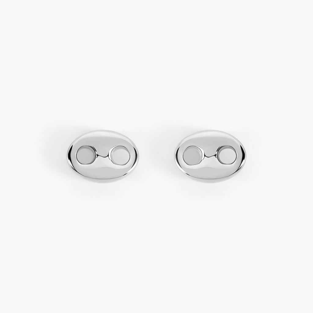 Boucles D'oreilles Puces Phebus Him Acier Blanc - Puces Homme | Marc Orian