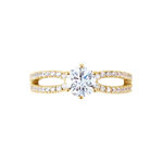 Bague Solitaire Plaqu&eacute; Or Jaune Melaina Oxyde De Zirconium - Bijoux fantaisie Femme | Marc Orian