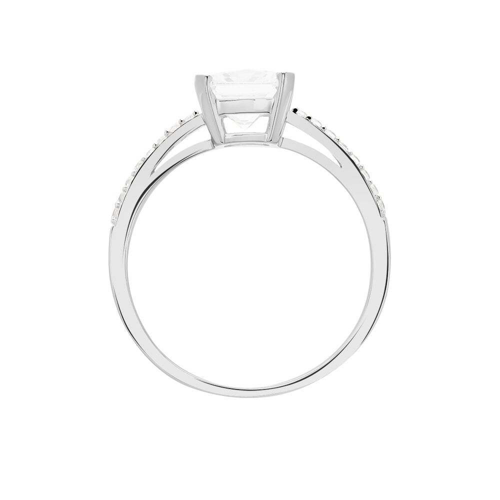 Bague Beline Or Blanc Oxyde De Zirconium - Solitaires Femme | Marc Orian