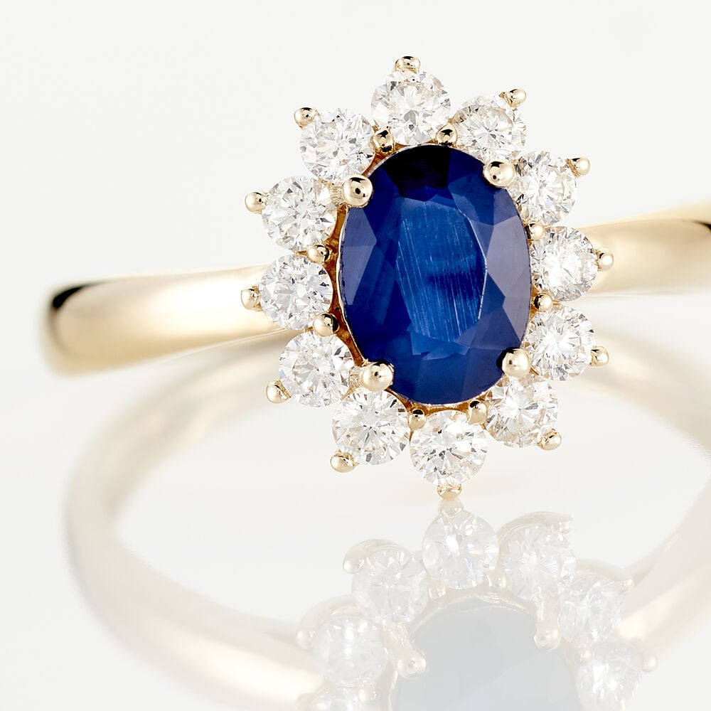Bague Or Jaune Saphir Diamants - Solitaires Femme | Marc Orian