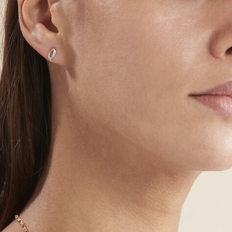 Boucles D'oreilles Puces Smeralda Or Rose Diamant - Clous d'oreilles Femme | Marc Orian