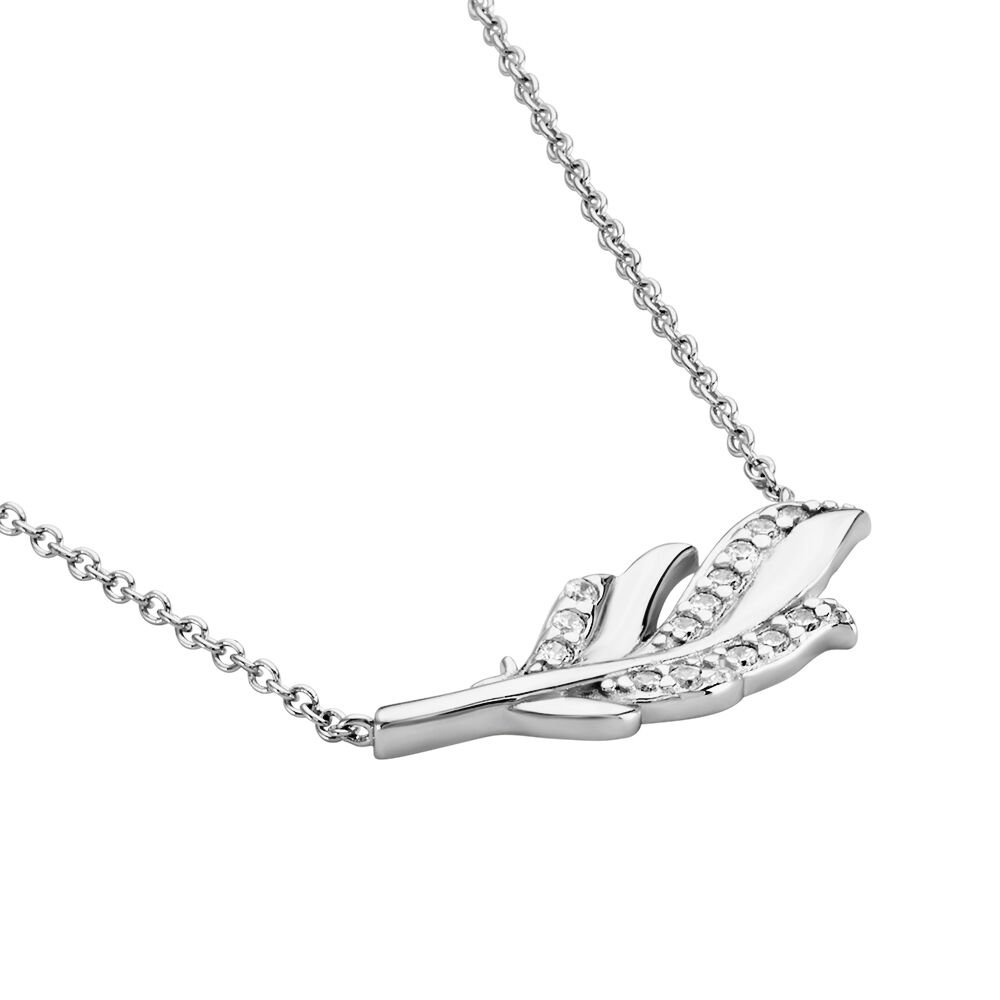 Collier Isae Argent Blanc Oxyde De Zirconium - Colliers avec pierres Femme | Marc Orian