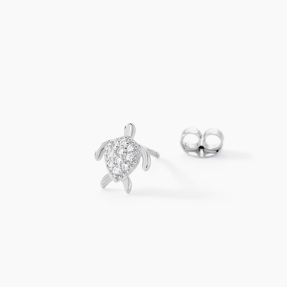 Boucles D'oreilles Puces Desert Argent Blanc Oxyde De Zirconium - Puces Femme | Marc Orian
