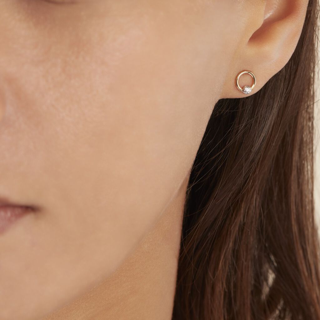 Boucles D'oreilles Puces Gisa Jaune Diamant Blanc - Boucles d'oreilles pierres précieuses Femme | Marc Orian