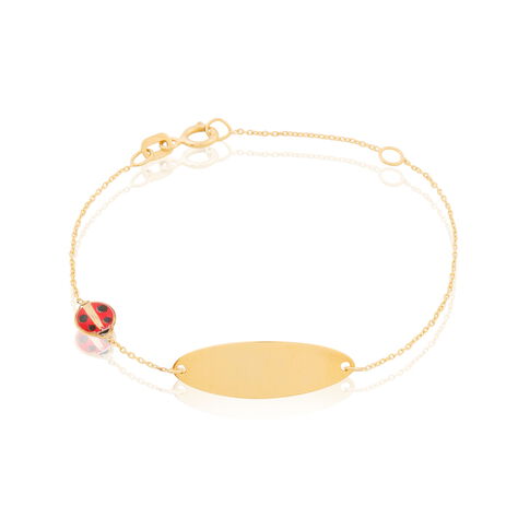 Bracelet Identité Helee Coccinelle Or Jaune - Gourmettes Enfant | Marc Orian