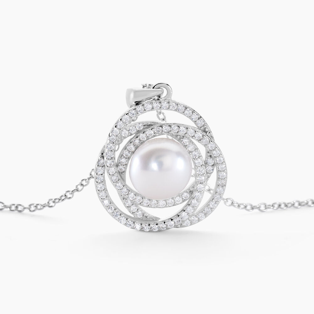 Collier Matilda Argent Blanc Perle De Culture Et Oxyde De Zirconium -  Femme | Marc Orian