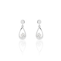Boucles D'oreilles Pendantes Phaenna Or Blanc Oxyde De Zirconium