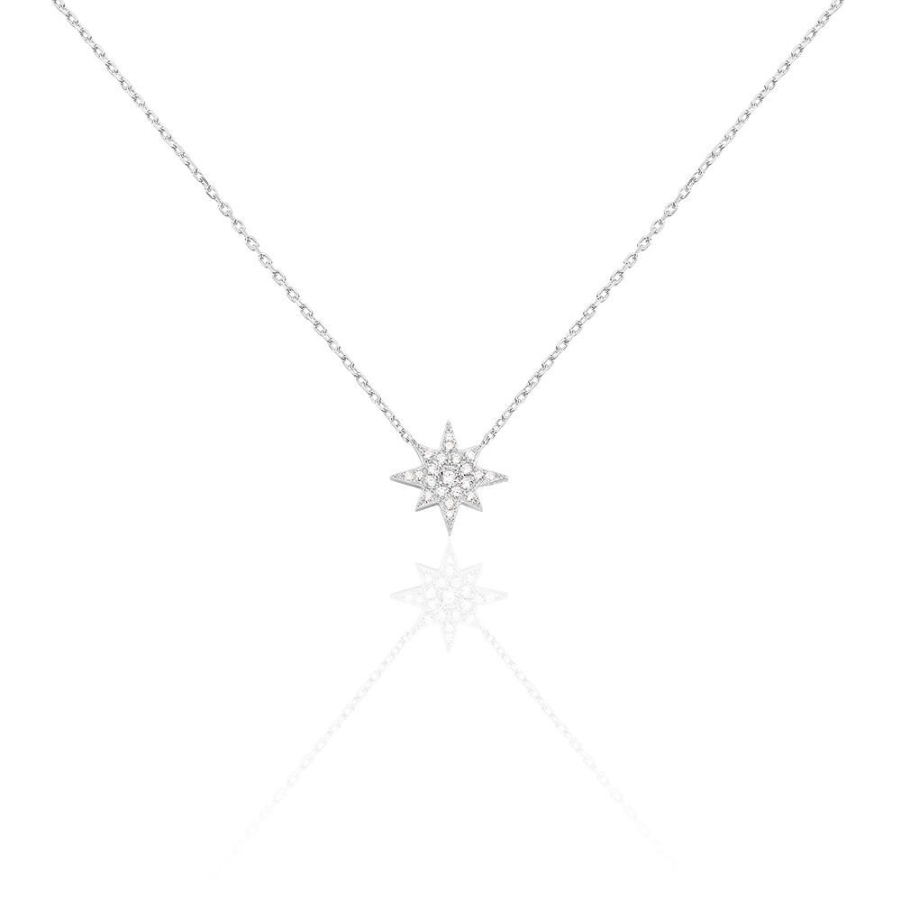 Collier Layana Argent Blanc Oxyde De Zirconium - Colliers avec pierres Femme | Marc Orian