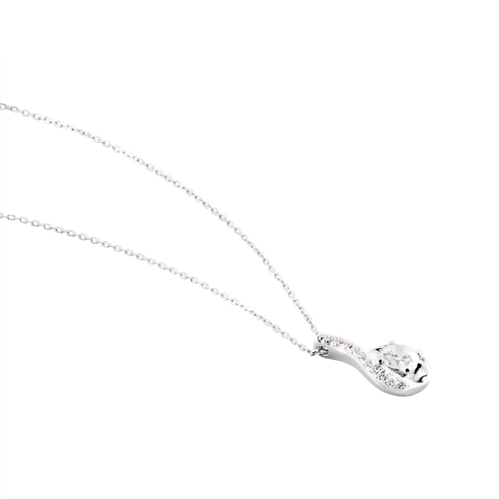 Collier Gwennoal Or Blanc Oxyde - Colliers avec pierres Femme | Marc Orian