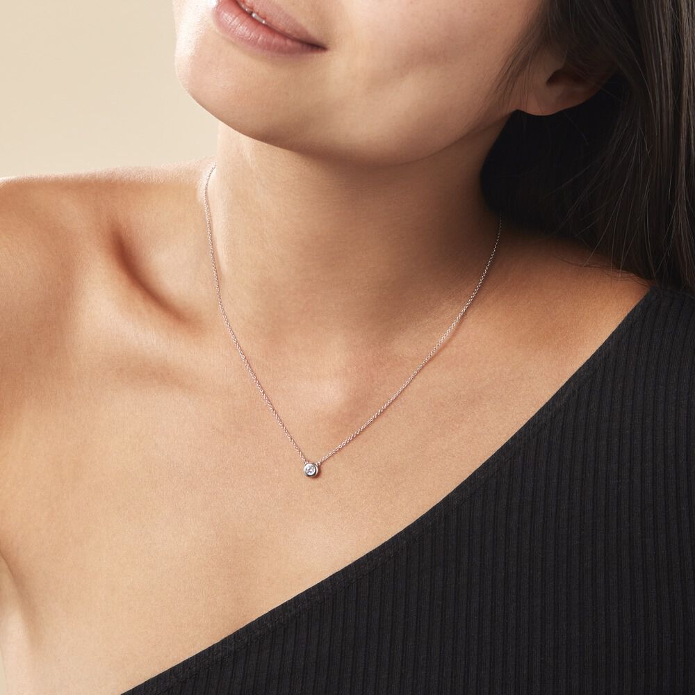 Collier Court Argent Blanc Laureano Oxyde De Zirconium - Colliers ras du cou Femme | Marc Orian