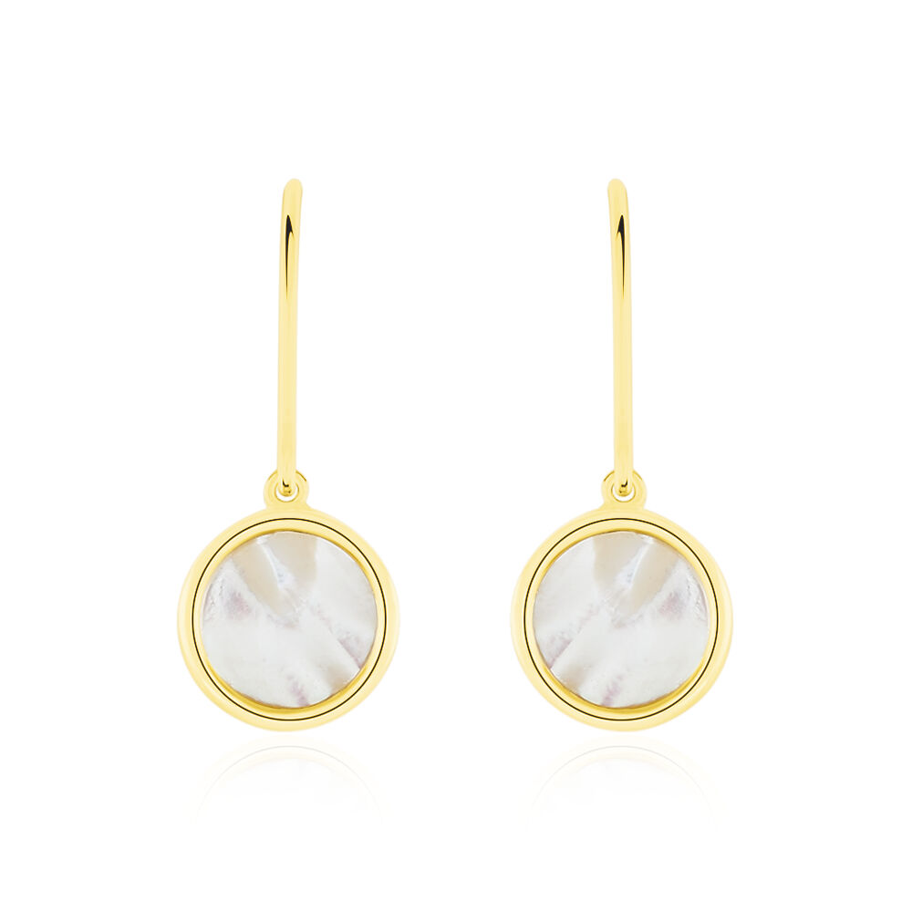 Boucles D'oreilles Pendantes Joana Or Jaune Nacre - Pendantes Femme | Marc Orian