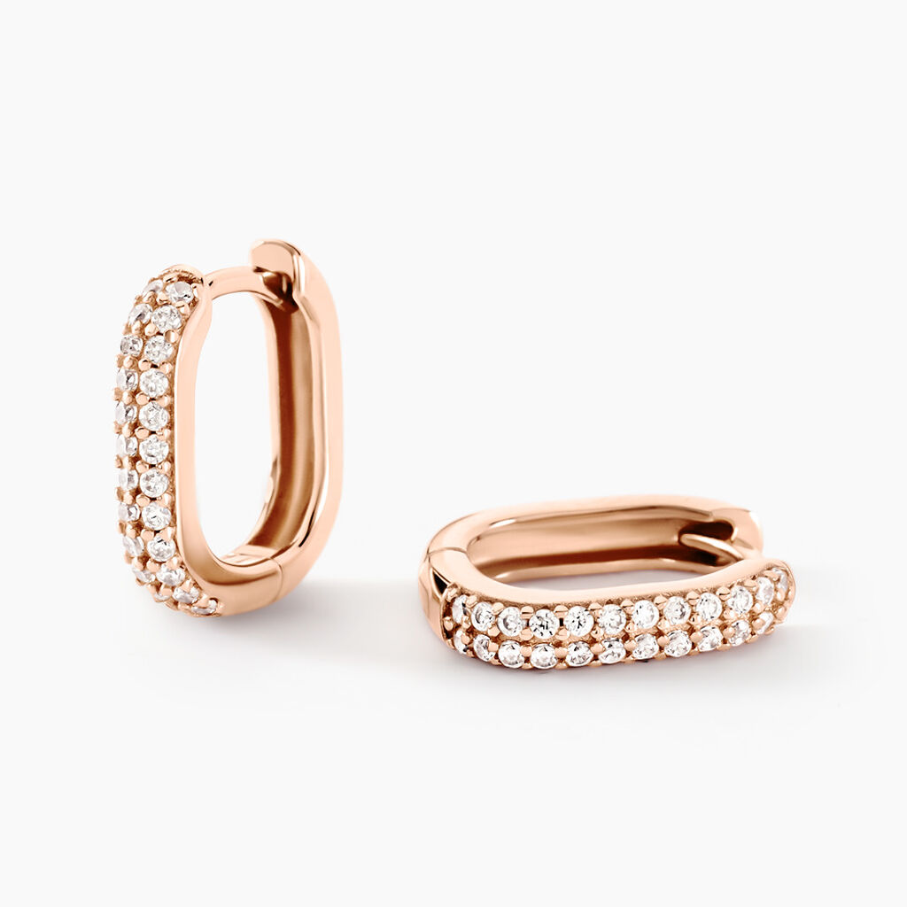 Créoles Sattya Argent Rose Oxyde De Zirconium - Créoles Femme | Marc Orian