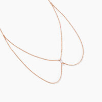 Collier Navette Argent Rose Oxyde De Zirconium