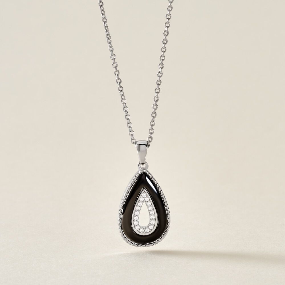 Collier Boyce Argent Blanc C&eacute;ramique Oxyde De Zirconium - Colliers avec pierres Femme | Marc Orian