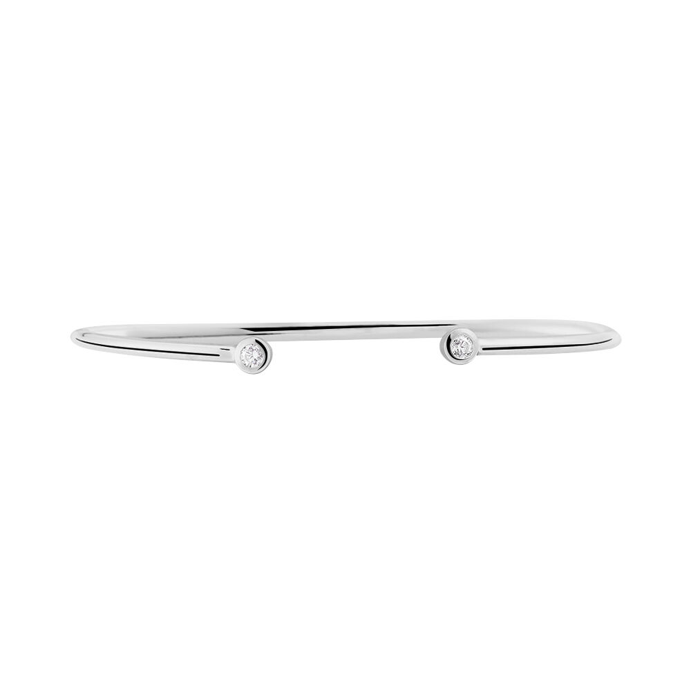 Bracelet Jonc Regine Argent Blanc Oxyde De Zirconium - Bracelets joncs Femme | Marc Orian