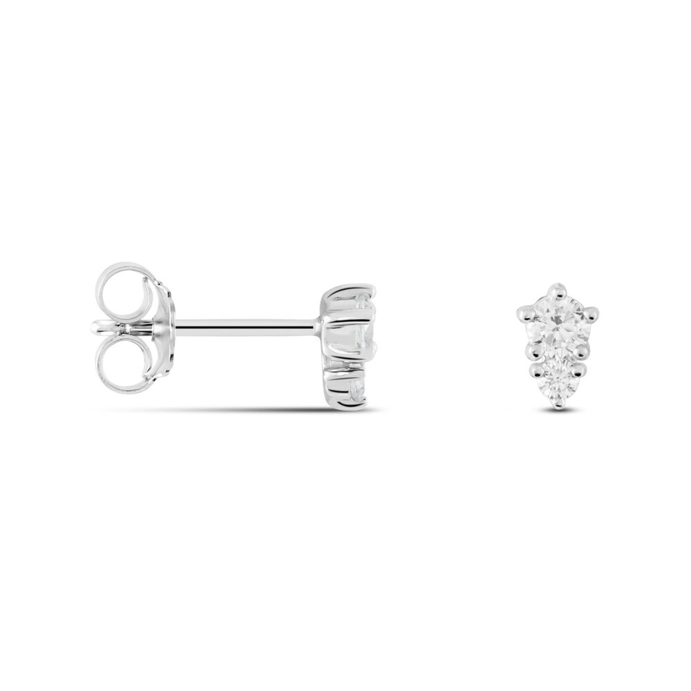 Boucles D'oreilles Puces Almira Argent Blanc Oxyde De Zirconium - Puces Femme | Marc Orian