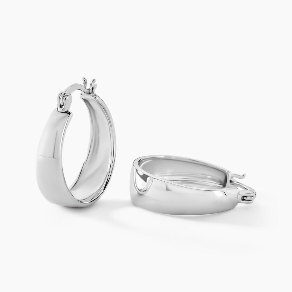 Créoles Suliac Argent Blanc - Créoles Femme | Marc Orian