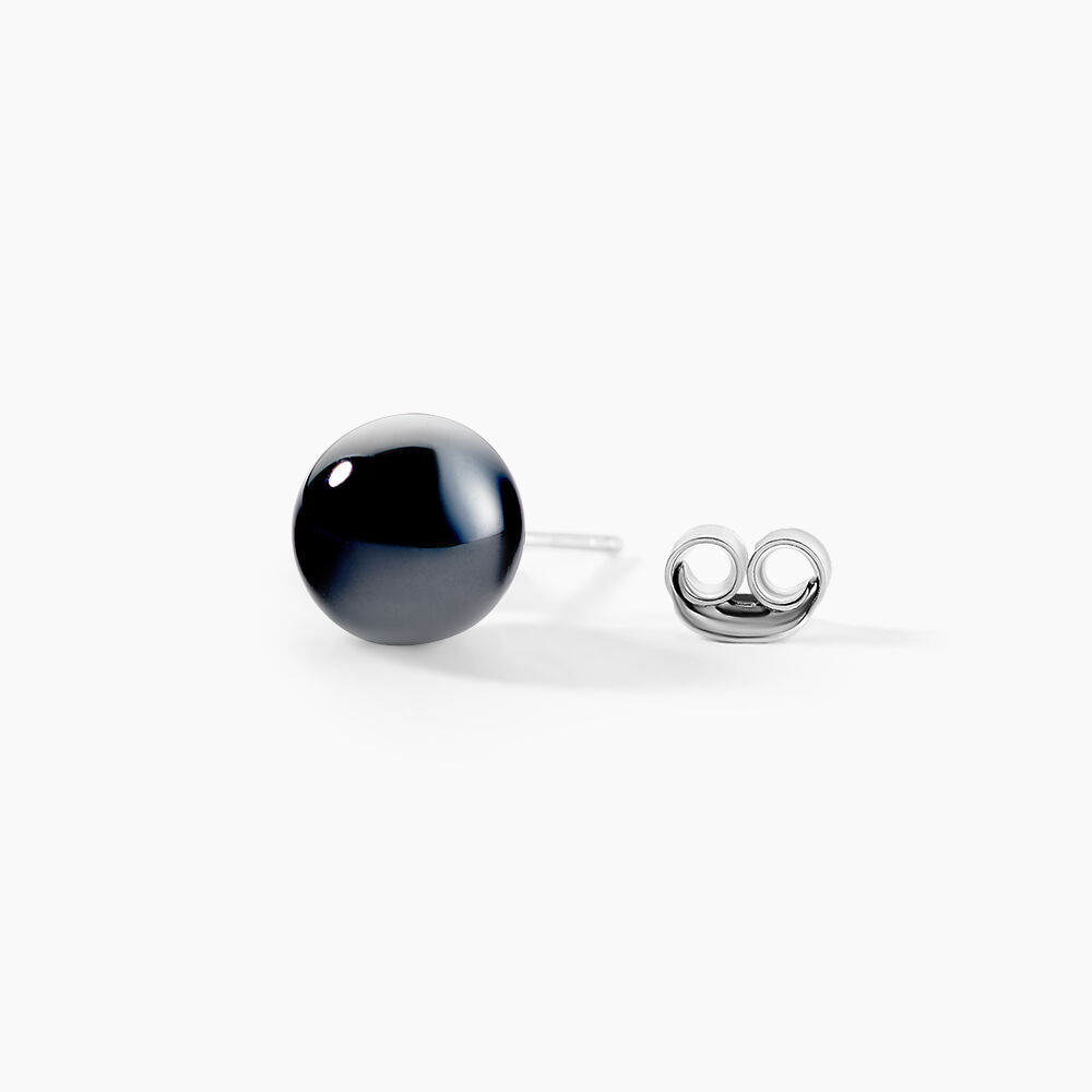 Boucles D'oreilles Puces Orbe Argent Blanc Céramique - Puces Femme | Marc Orian