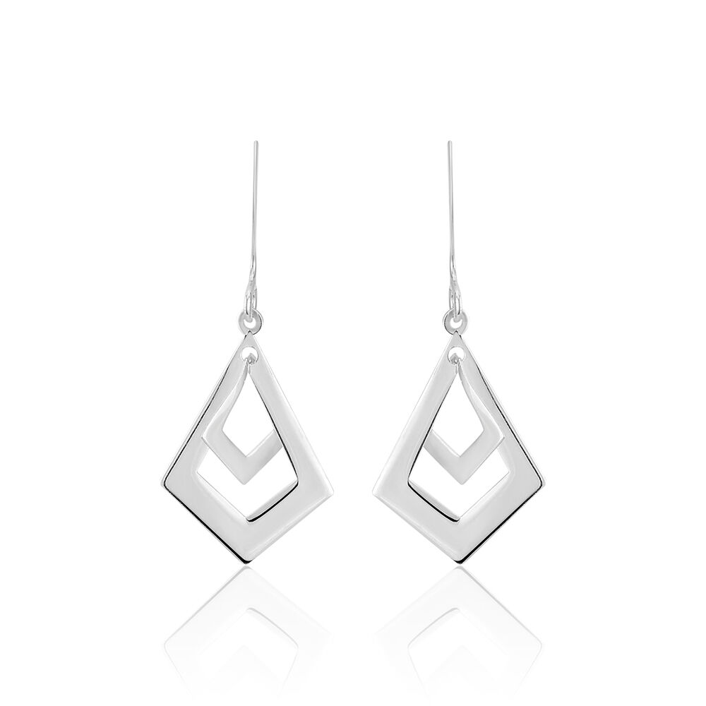 Boucles D'oreilles Pendantes Brittany Argent Blanc - Pendantes Femme | Marc Orian