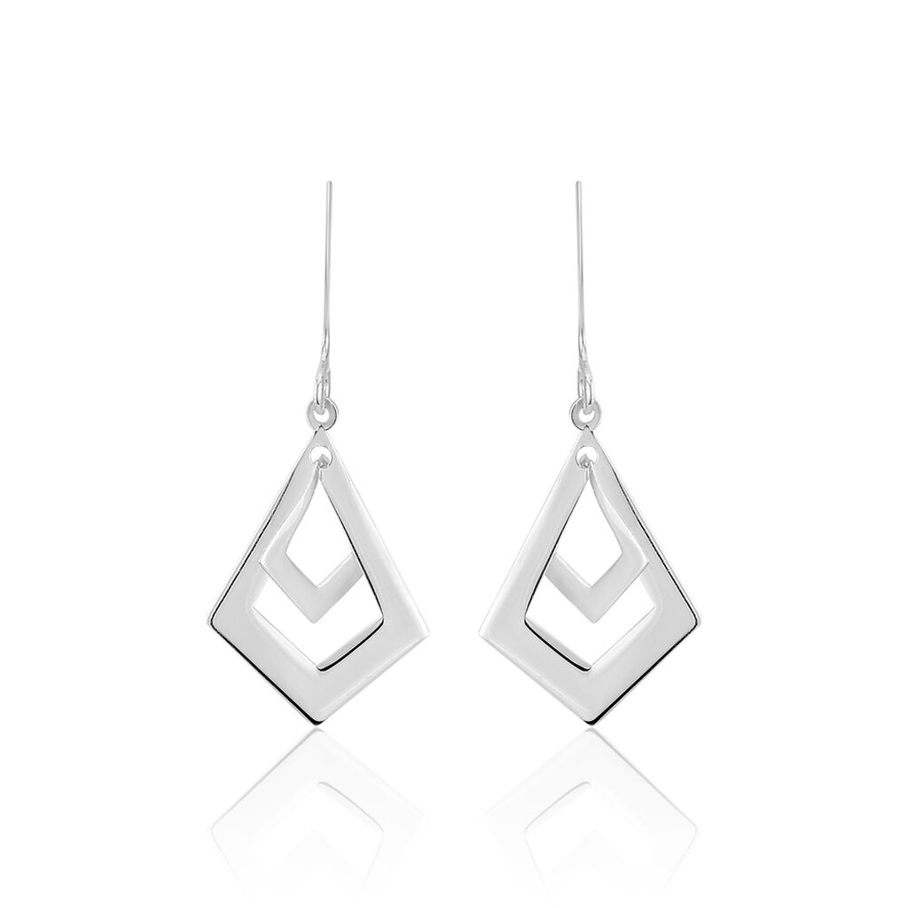 Boucles D'oreilles Pendantes Brittany Argent Blanc - Pendantes Femme | Marc Orian