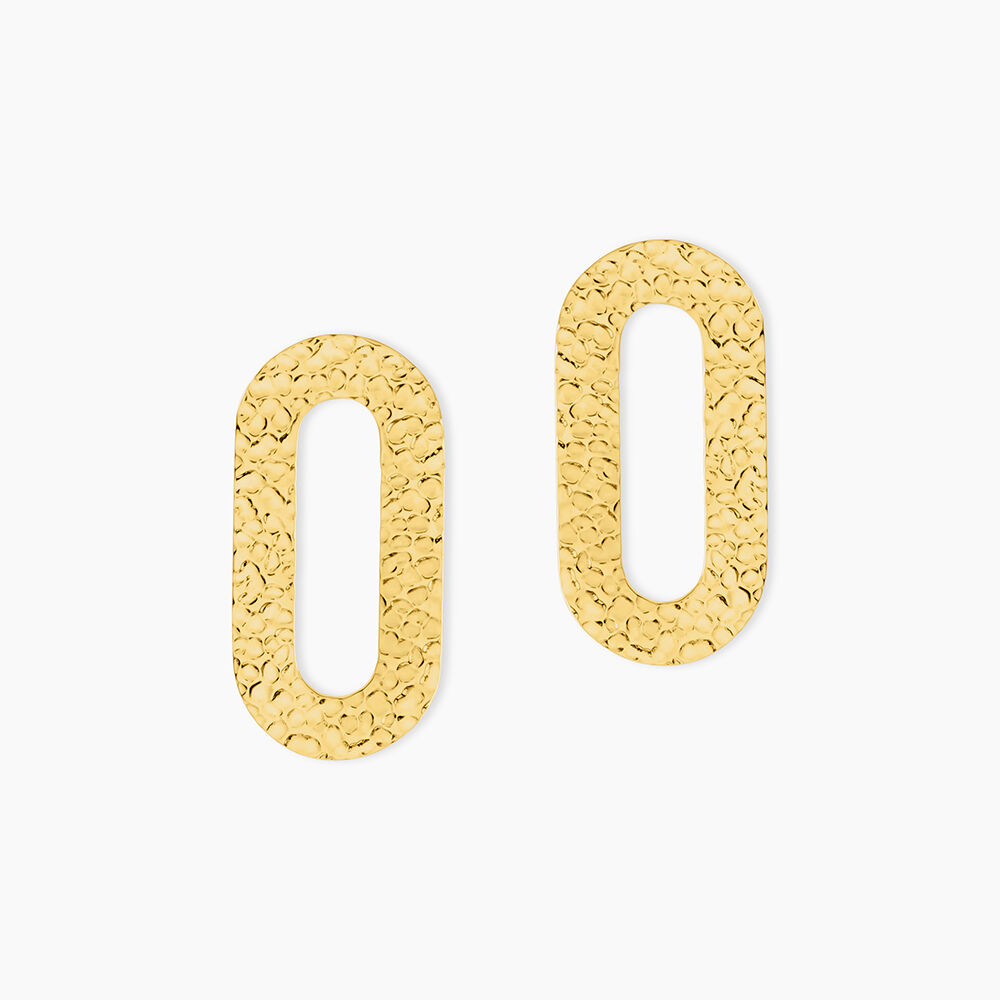 Boucles D'oreilles Puces Oren Acier Doré - Puces Femme | Marc Orian