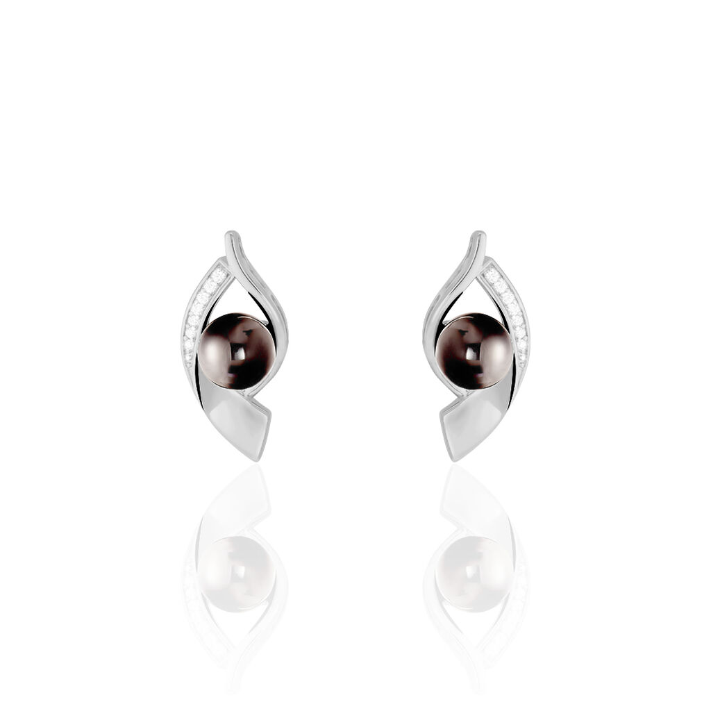 Boucles D'oreilles Pendantes Sharon Argent Blanc Céramique Et Oxyde - Pendantes Femme | Marc Orian