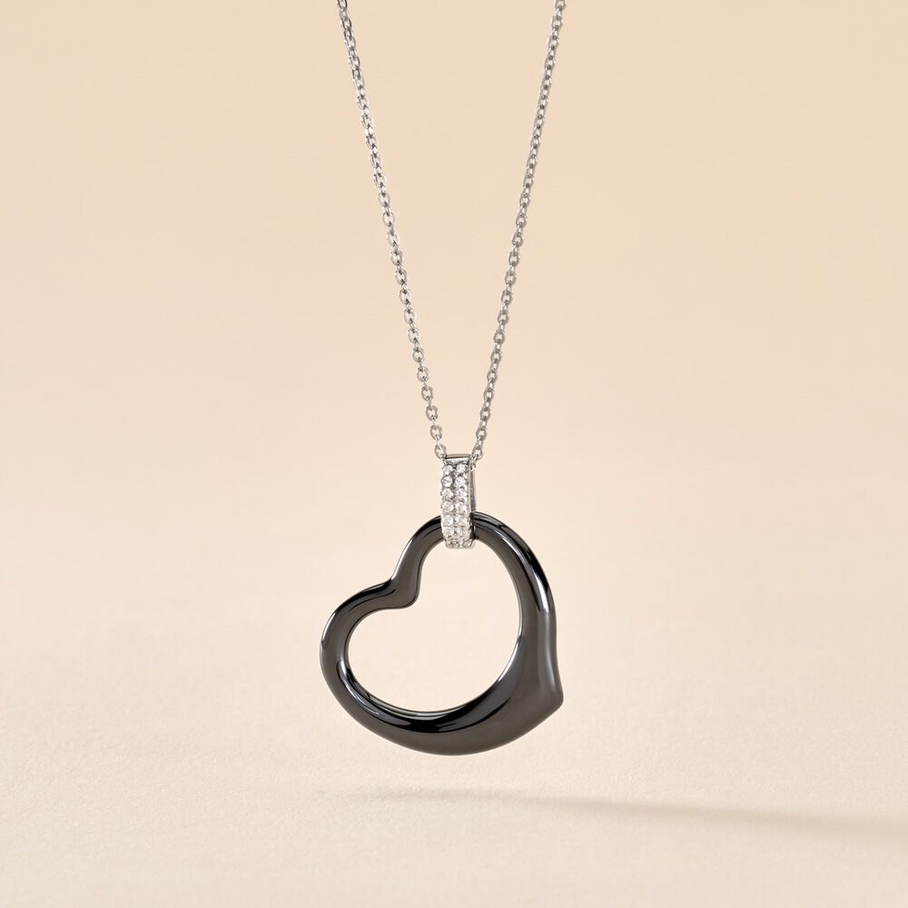 Collier Pam Argent Blanc C&eacute;ramique Et Oxyde De Zirconium - Colliers avec pierres Femme | Marc Orian