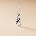 Collier Link Argent Blanc C&eacute;ramique Et Oxyde De Zirconium - Colliers avec pierres Femme | Marc Orian