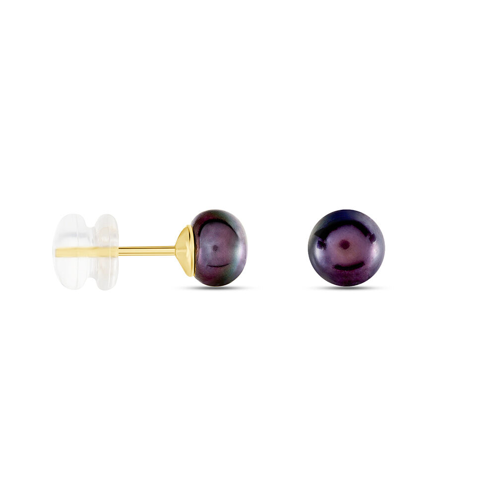 Boucles D'oreilles Puces Micaelle Teintees Or Jaune Perle De Culture - Boucles d'oreilles mariage Femme | Marc Orian