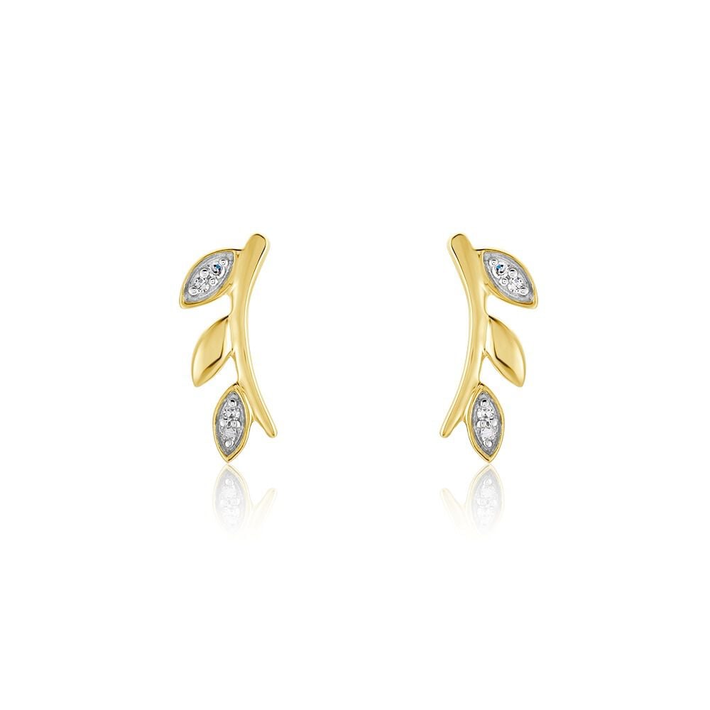 Boucles D'oreilles Puces Laverna Or Jaune Diamant - Puces Femme | Marc Orian