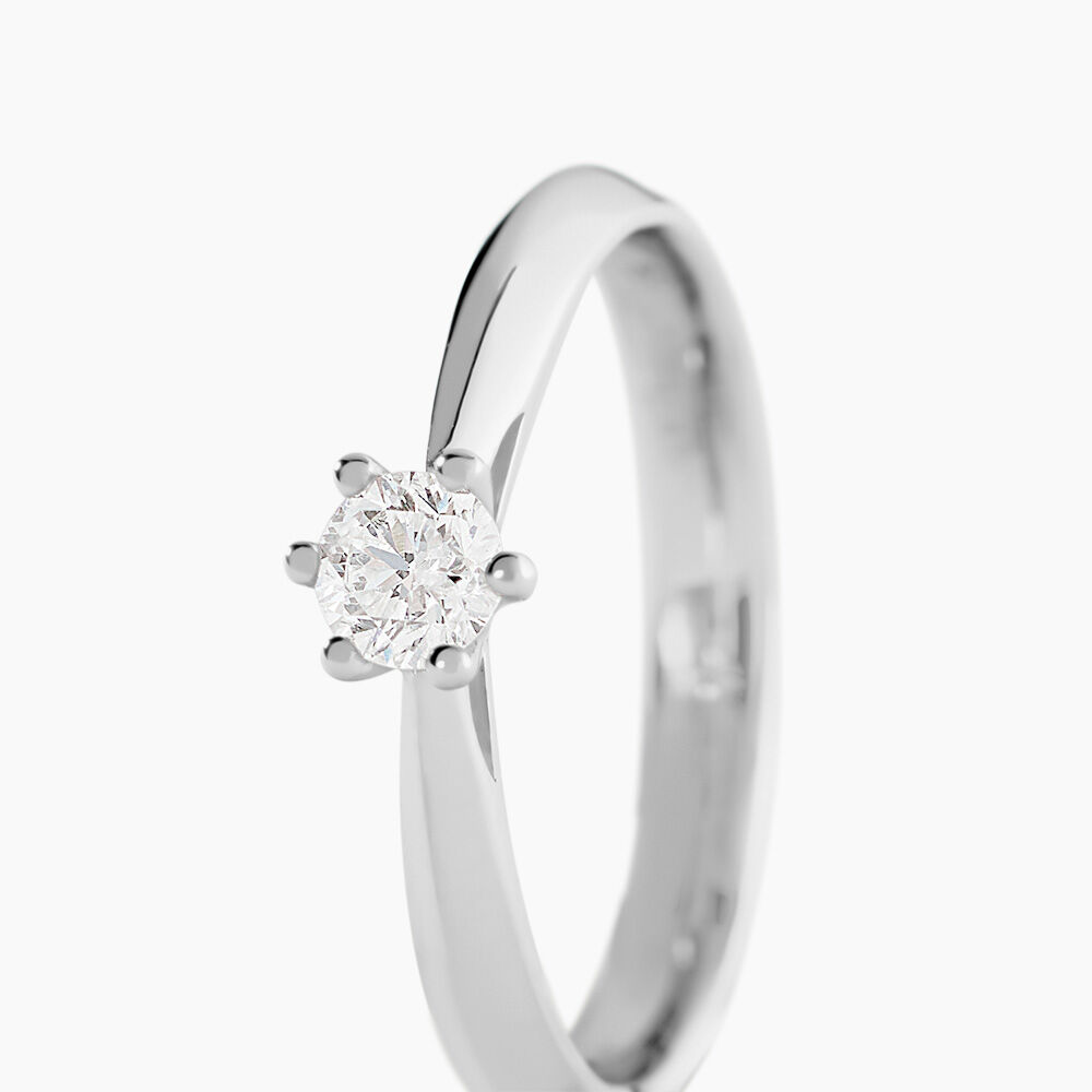 Bague Solitaire Veronika Or Blanc Diamant - Parures de mariage Femme | Marc Orian